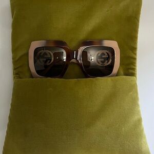 Gucci Women's Sunglasses in Brown and Tan